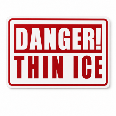 Danger Thin Ice Sticker (ea)